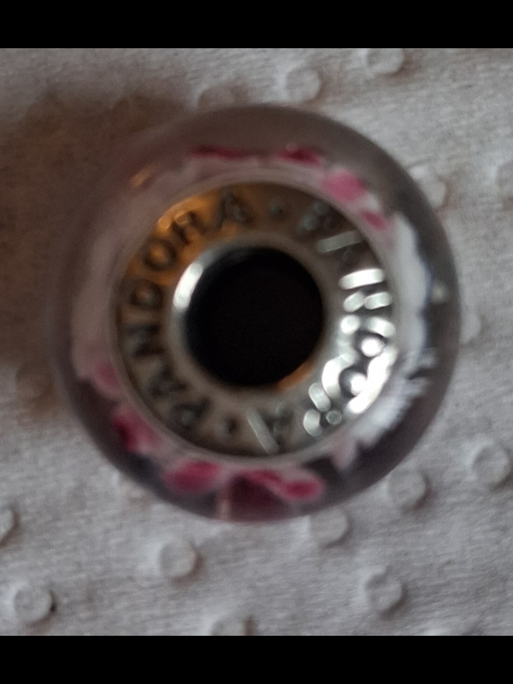 Pandora Floral Murano Glass Charm - Pink & White